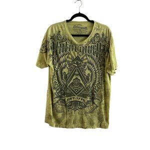 Unforgiven Mens SZ XL Yellow All Seeing Eye All Over Print Short Sleeve T-Shirt